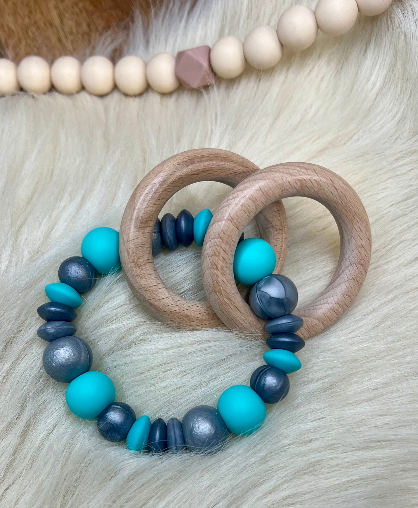 Navajo pearl inspired teether ring
