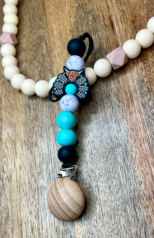 Disco highland pacifier clip