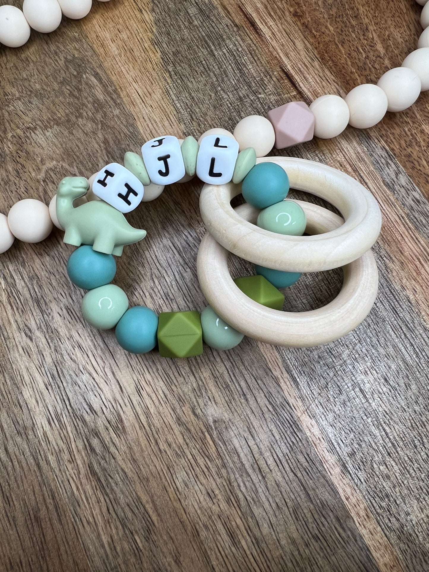 Custom teether rattle ring