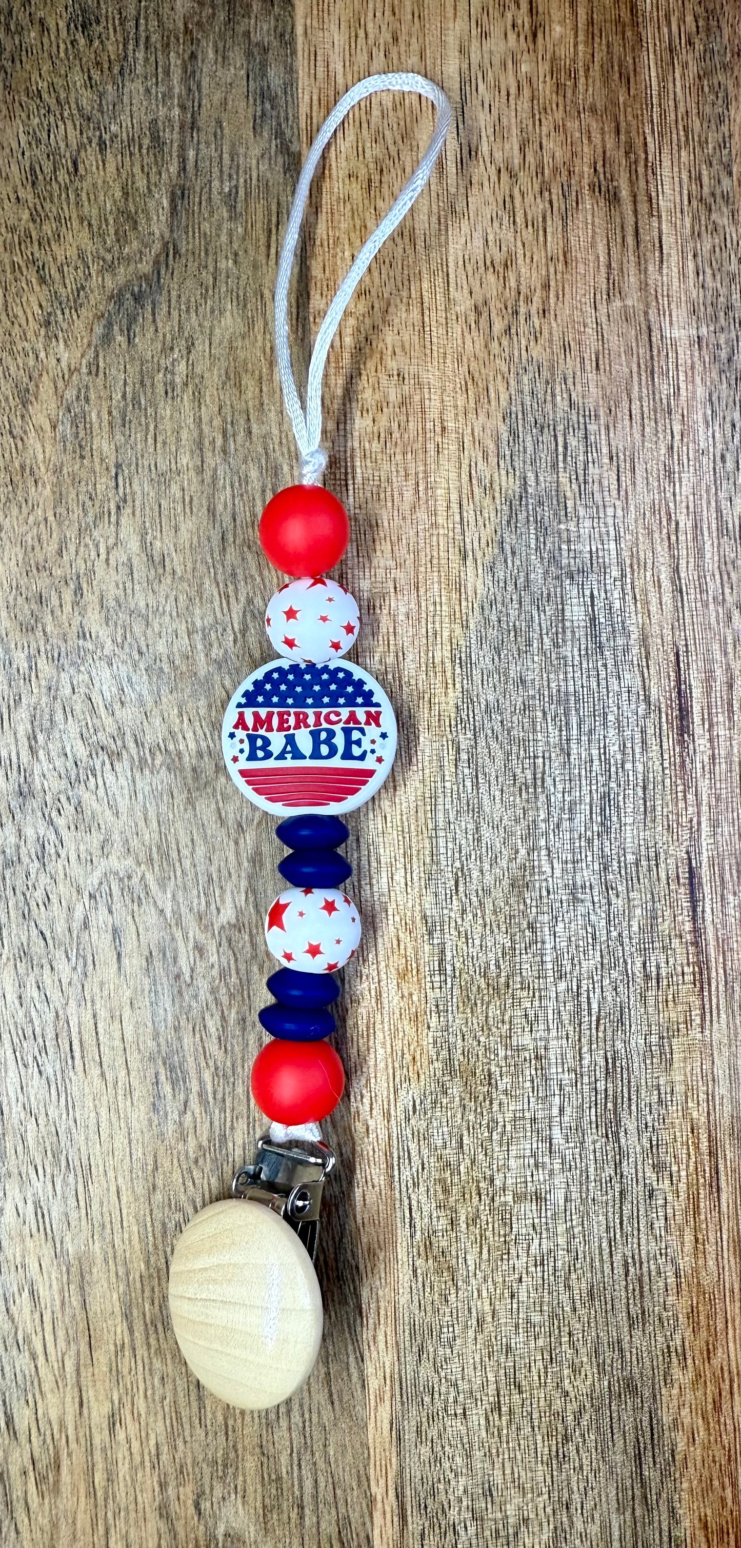 Fourth of July pacifier clips