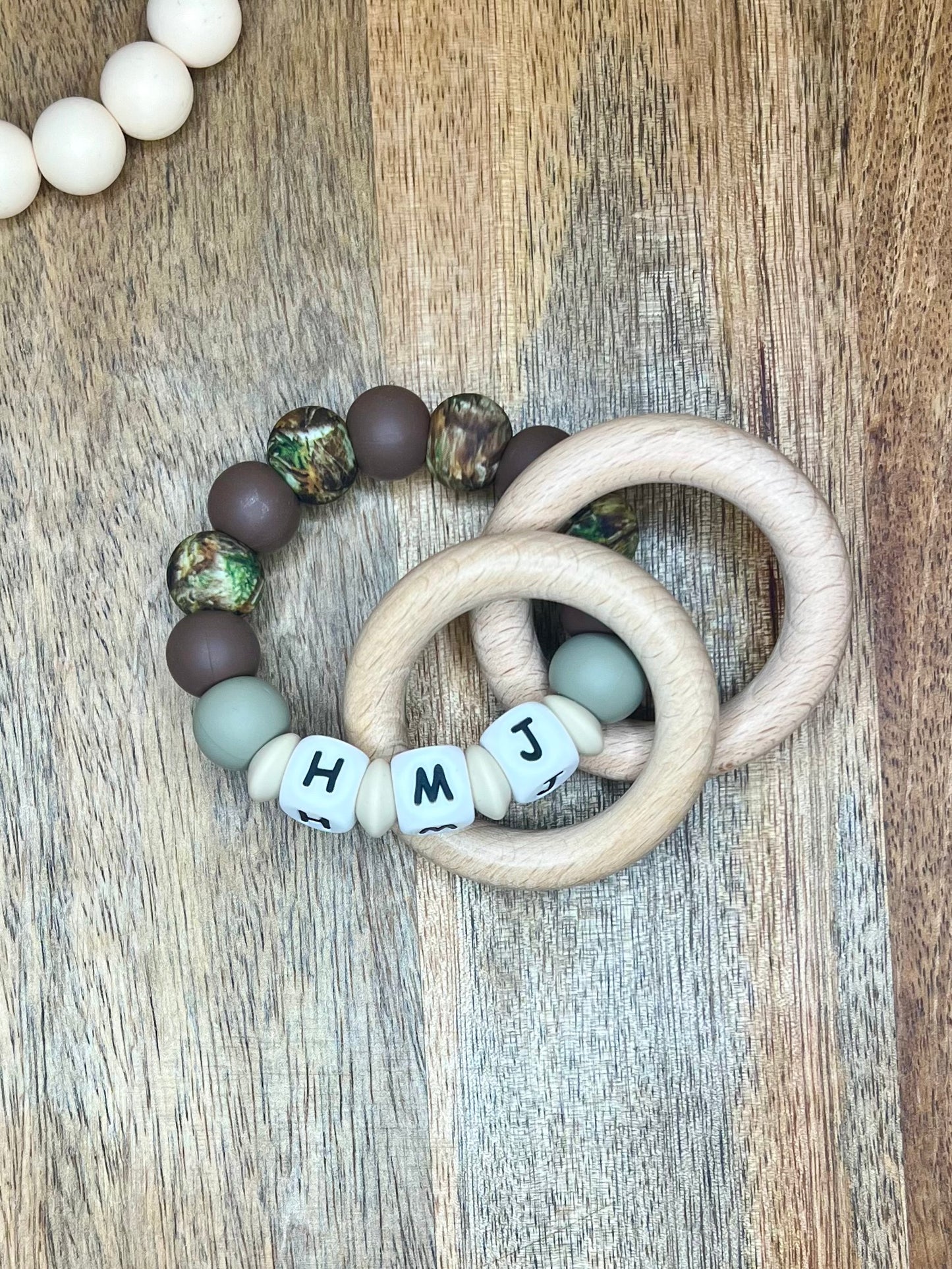 Custom teether rattle ring