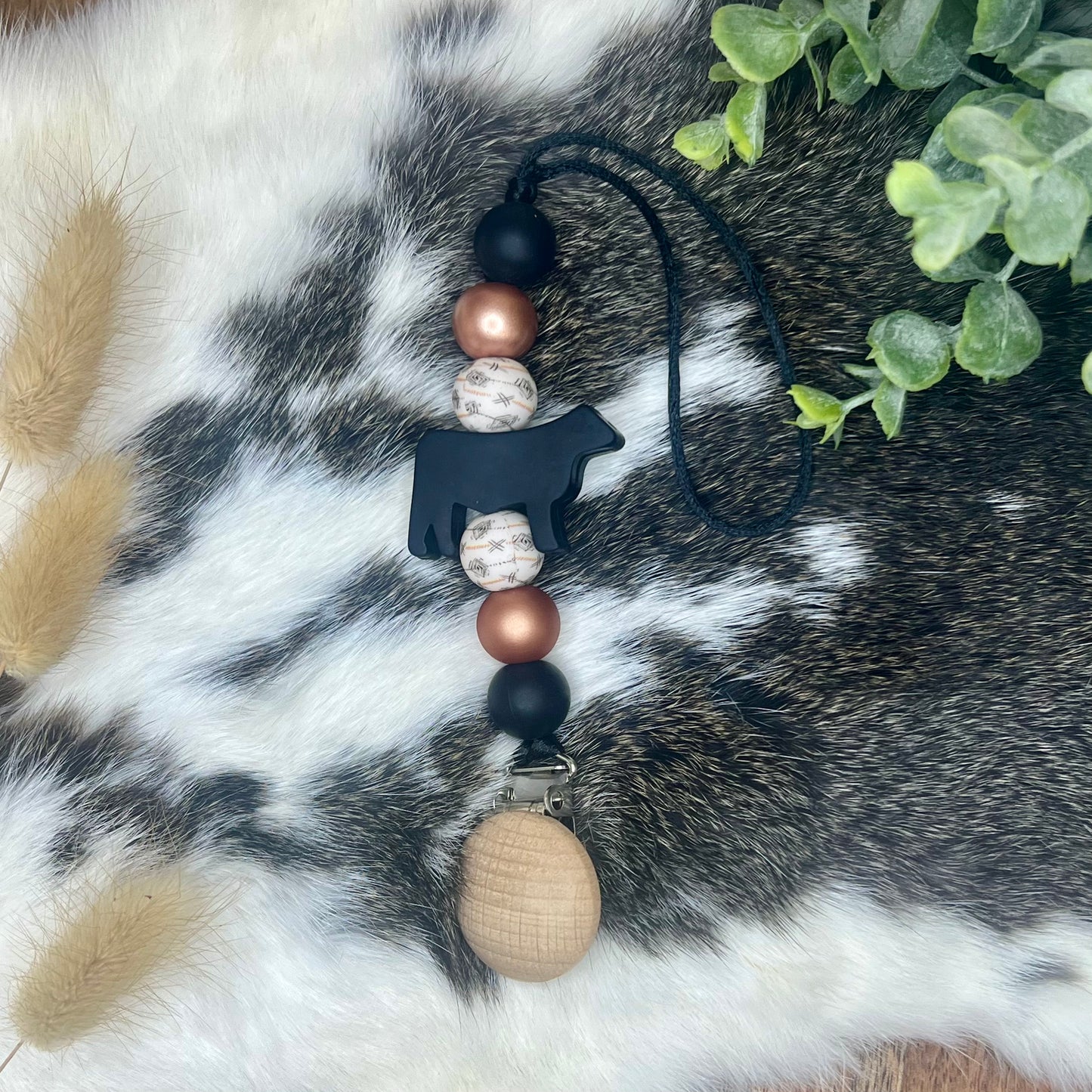Tough cow pacifier clip