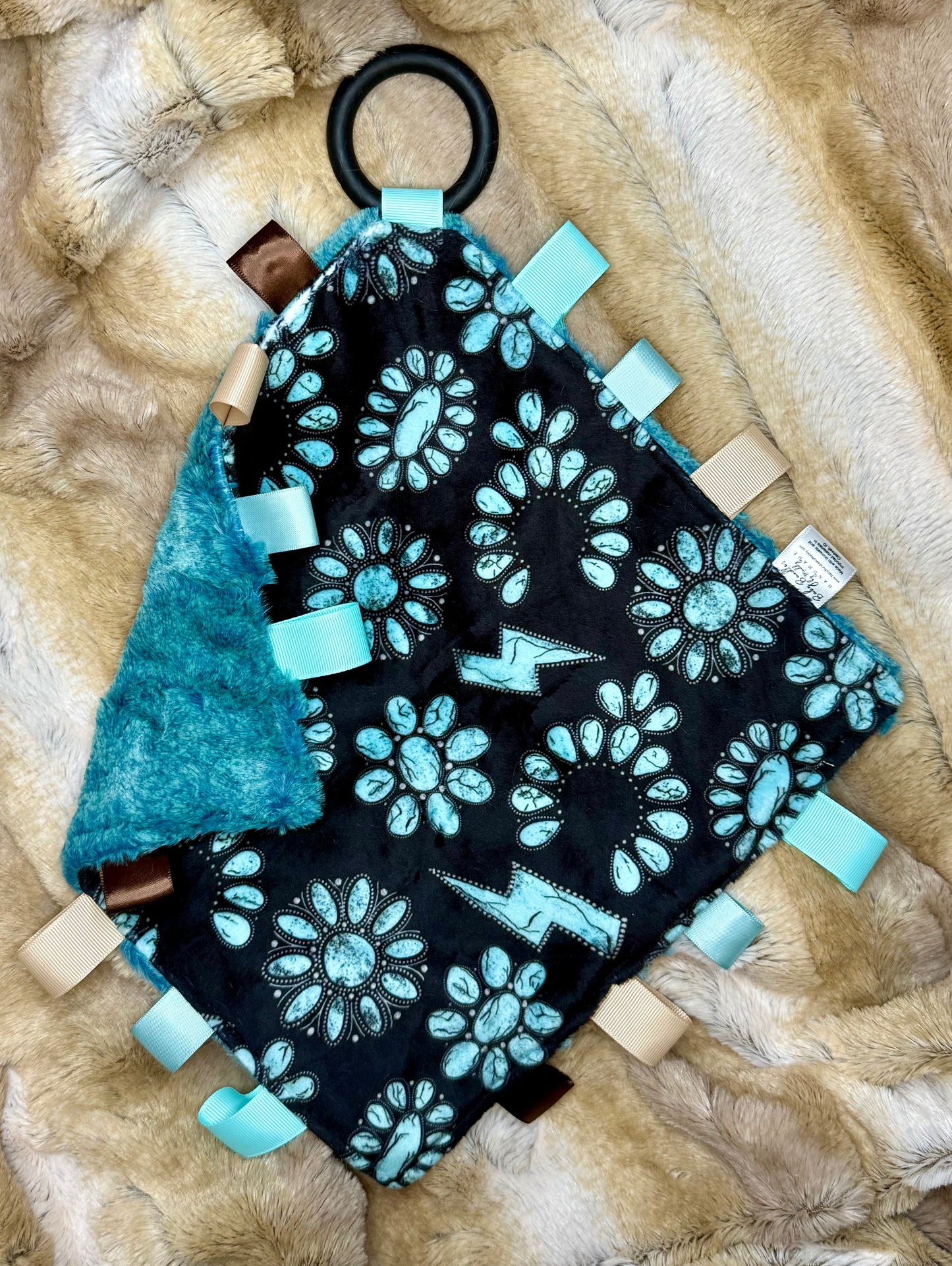 Turquoise Concho tag lovey