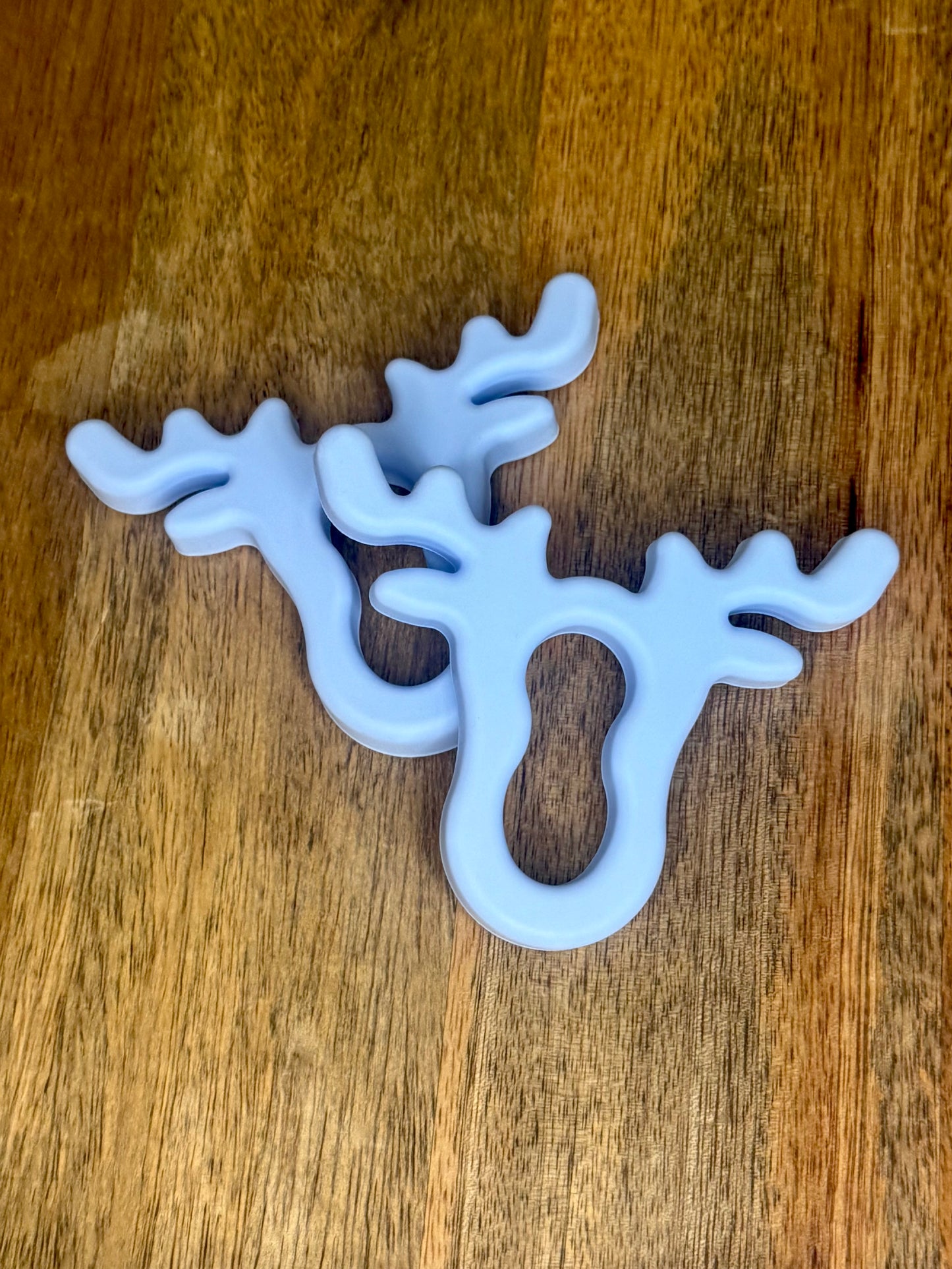 Baby blue antlers teether