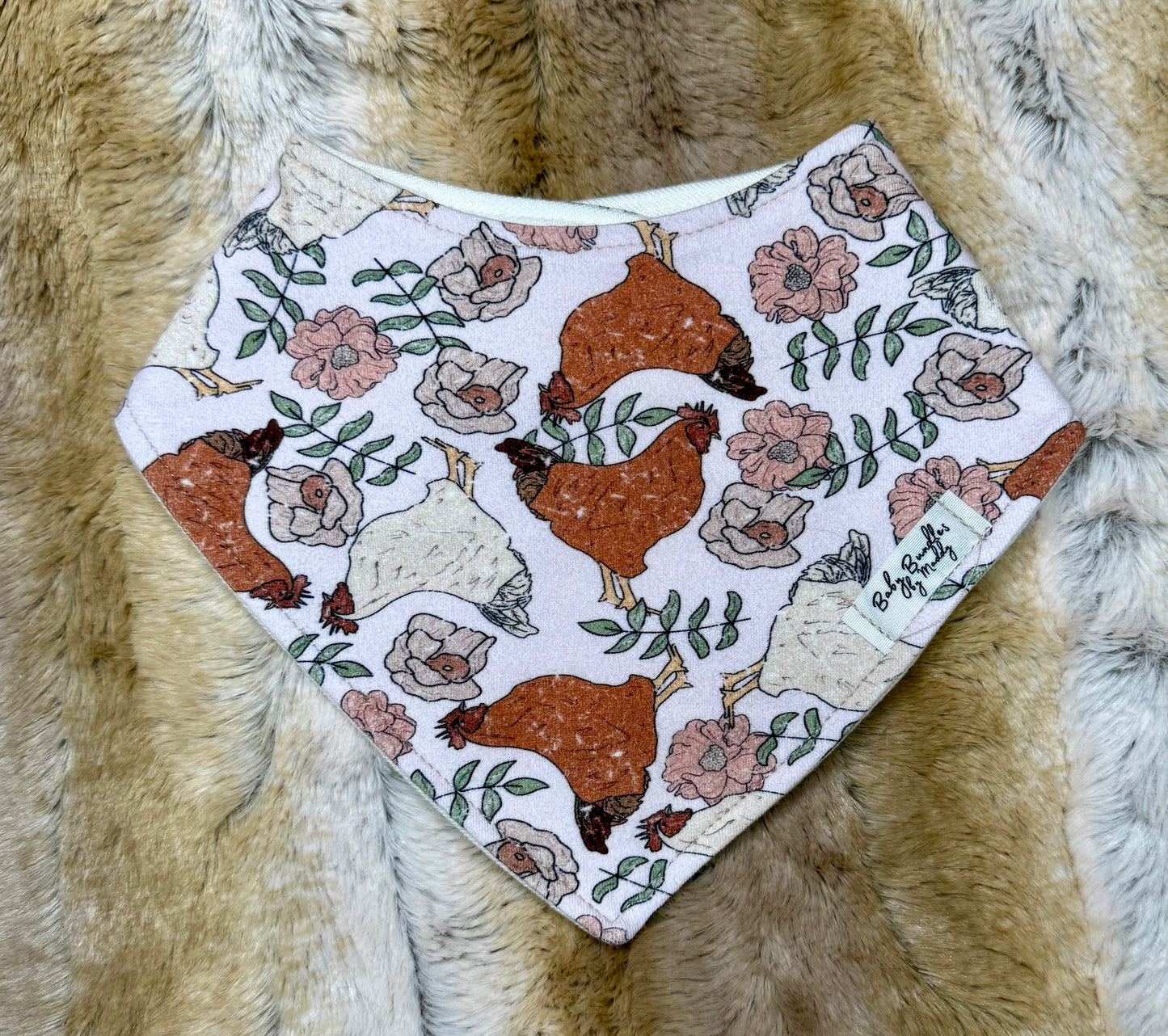 Floral chicken bandana bib