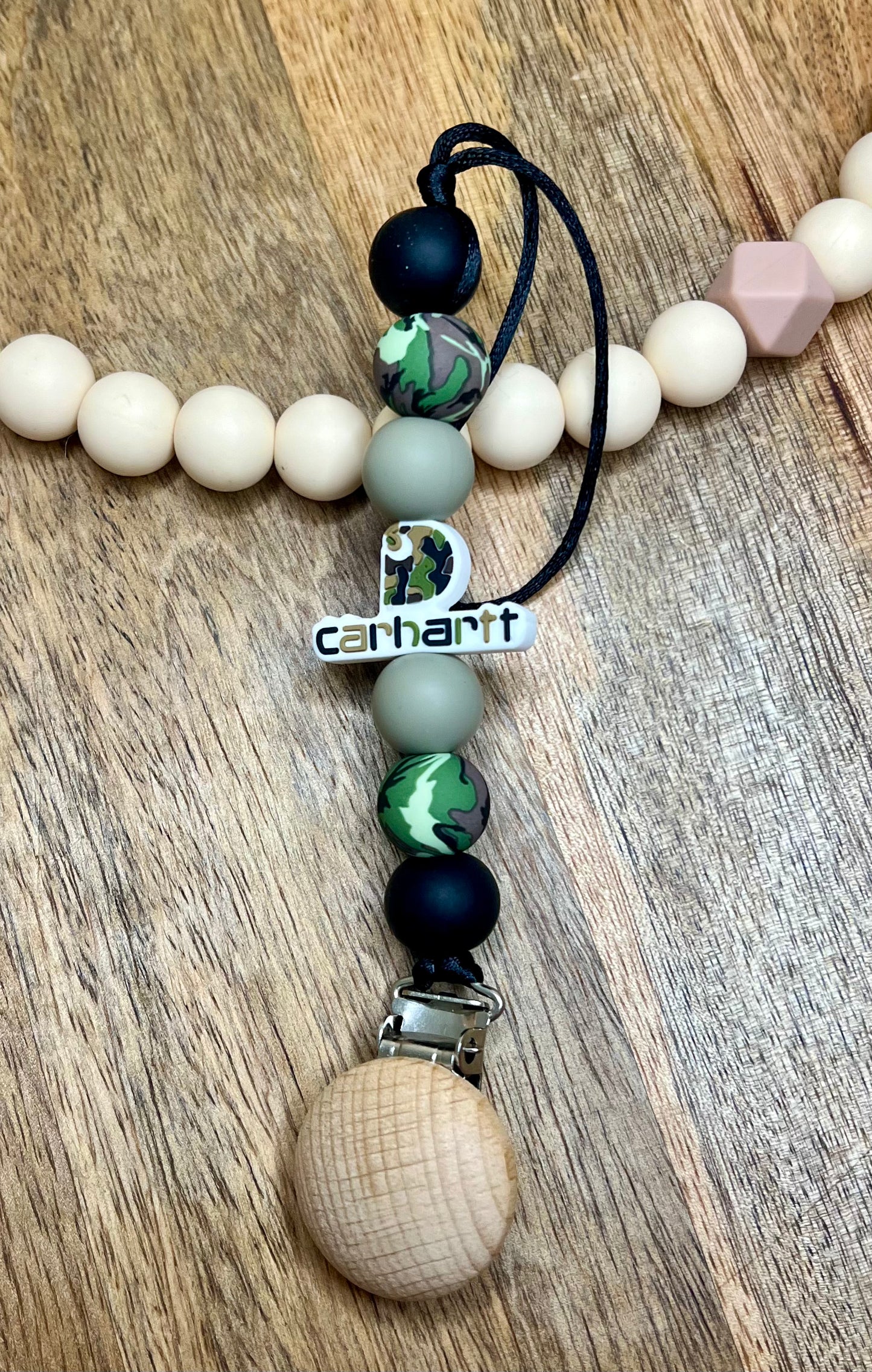 Camo c-hartt pacifier clip