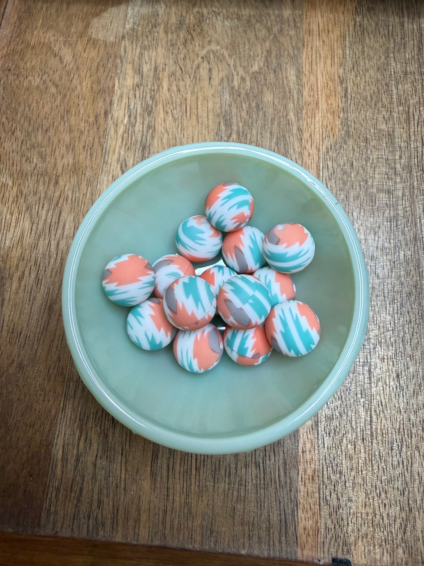 Orange teal 15mm - 14 count