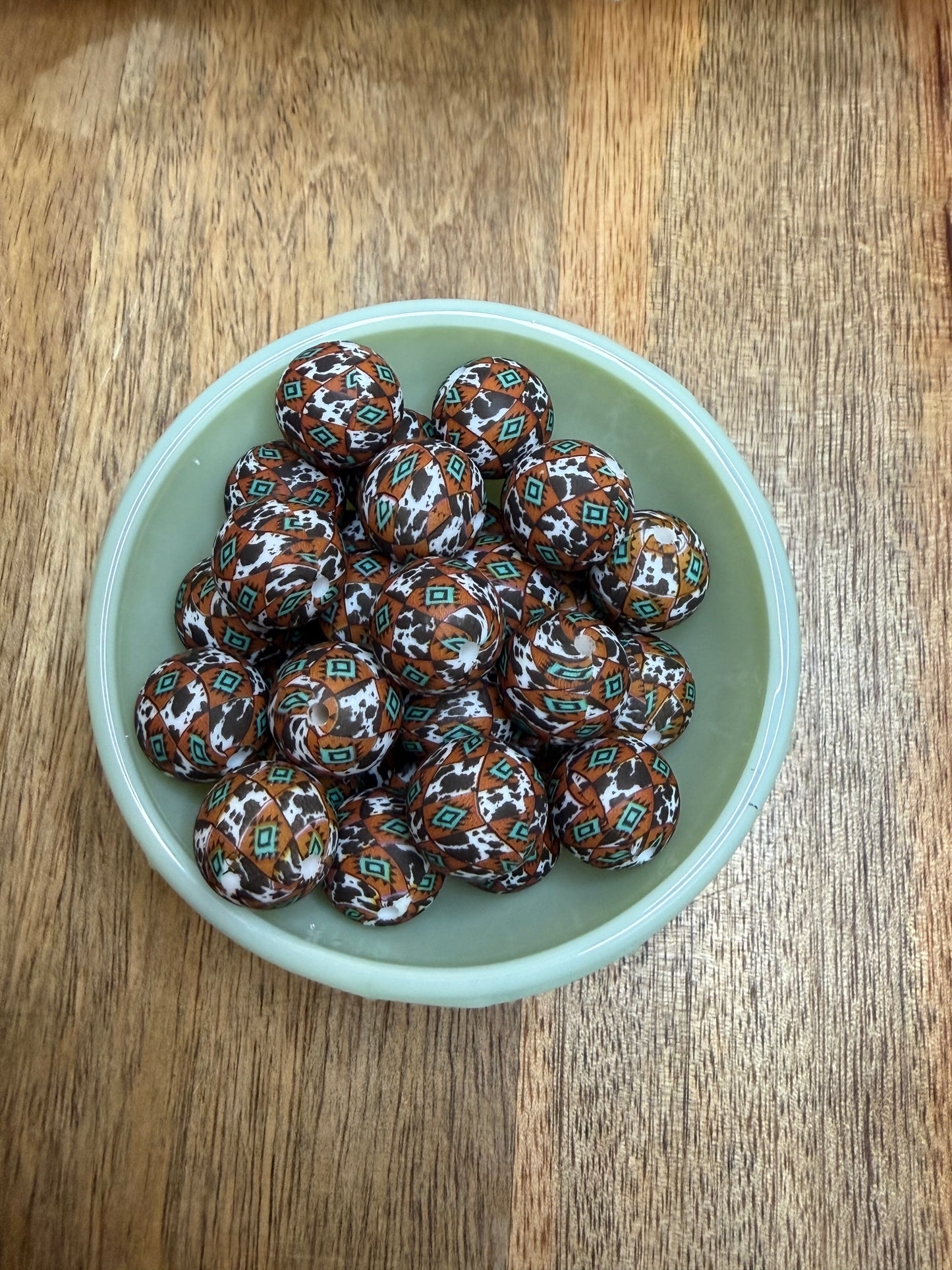 Rust Aztec Cow 15mm - 15 count