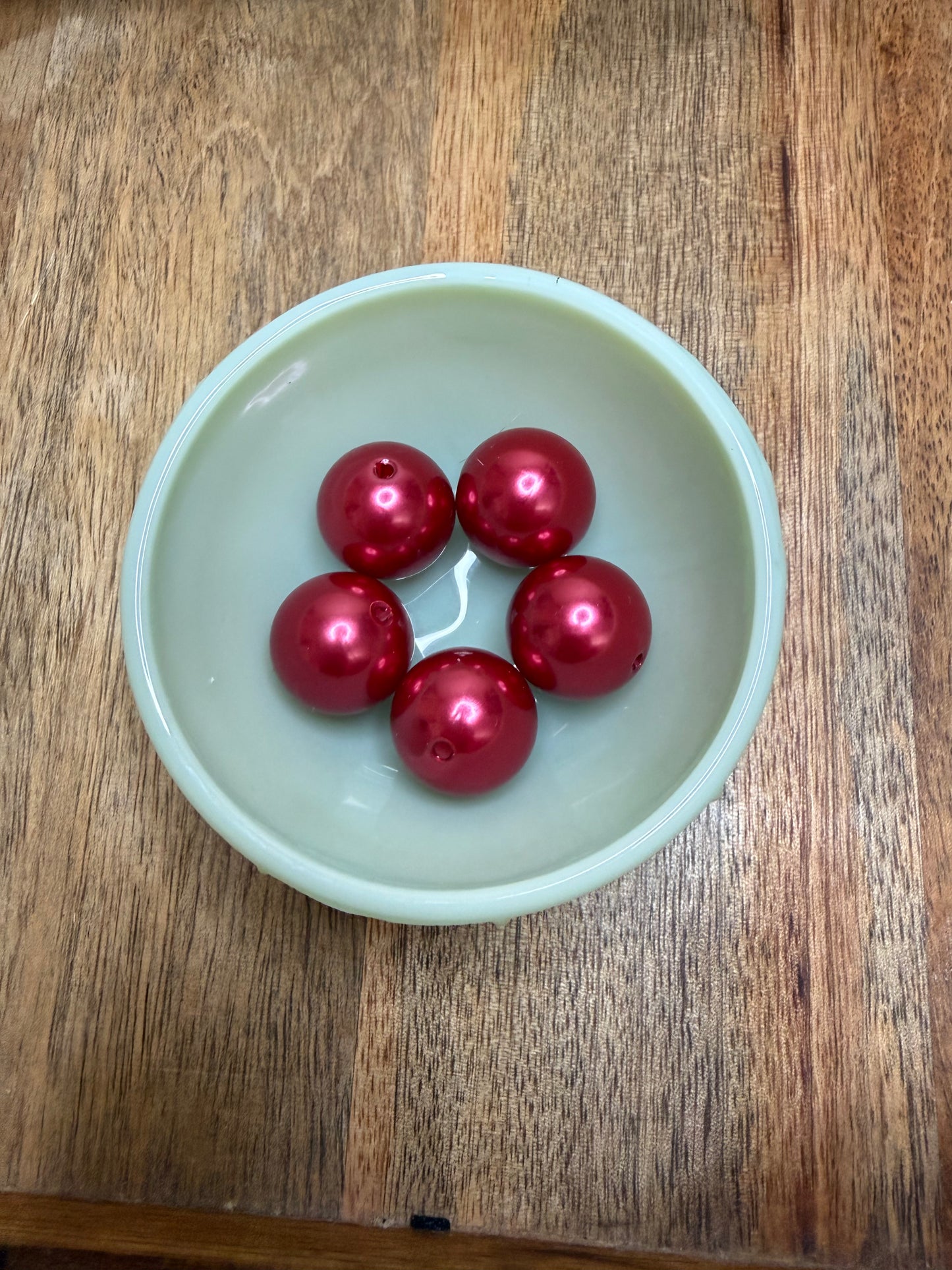 Red pearl 20mm rhinestone - 1 count