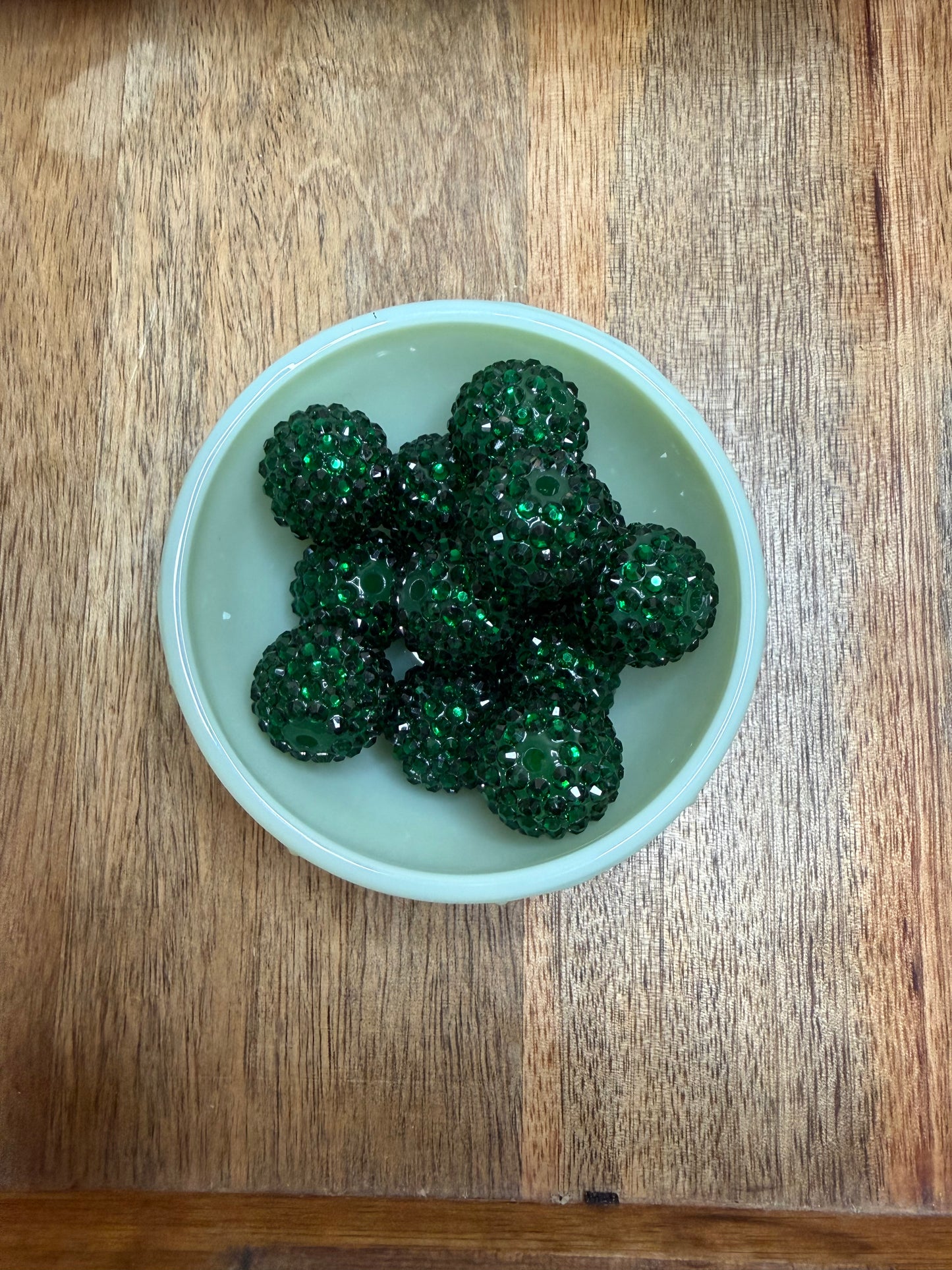 Green 20mm rhinestone - 1 count