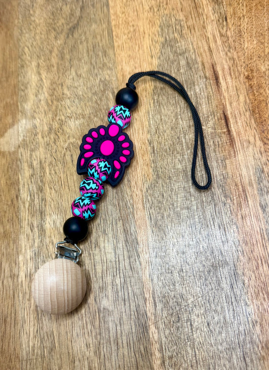 Pink XL Concho pacifier clip