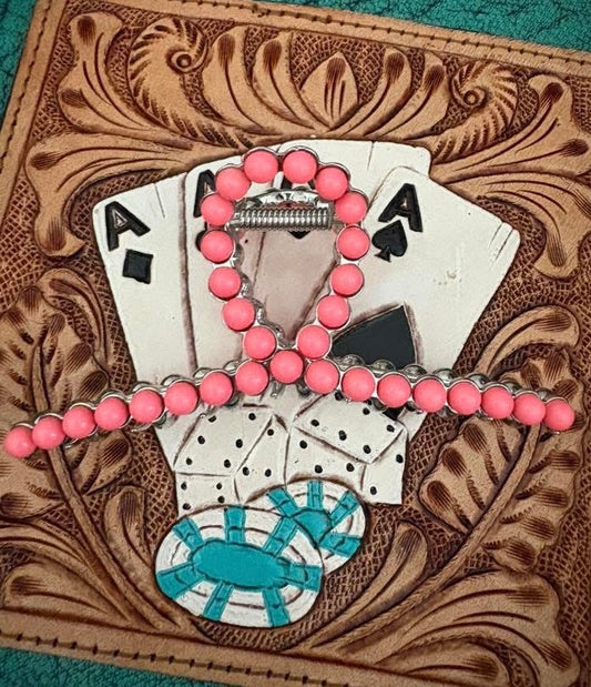 Pink stone claw clip