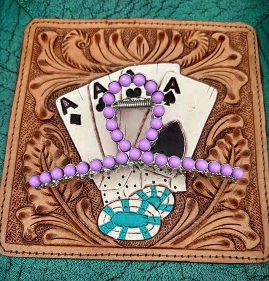 Purple stone claw clip