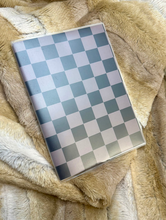 Brown checkered notebook