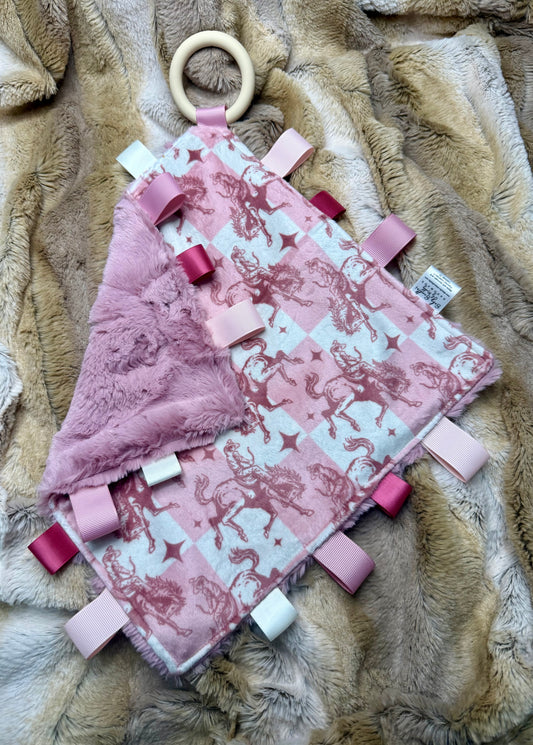 Pink bronc tag lovie