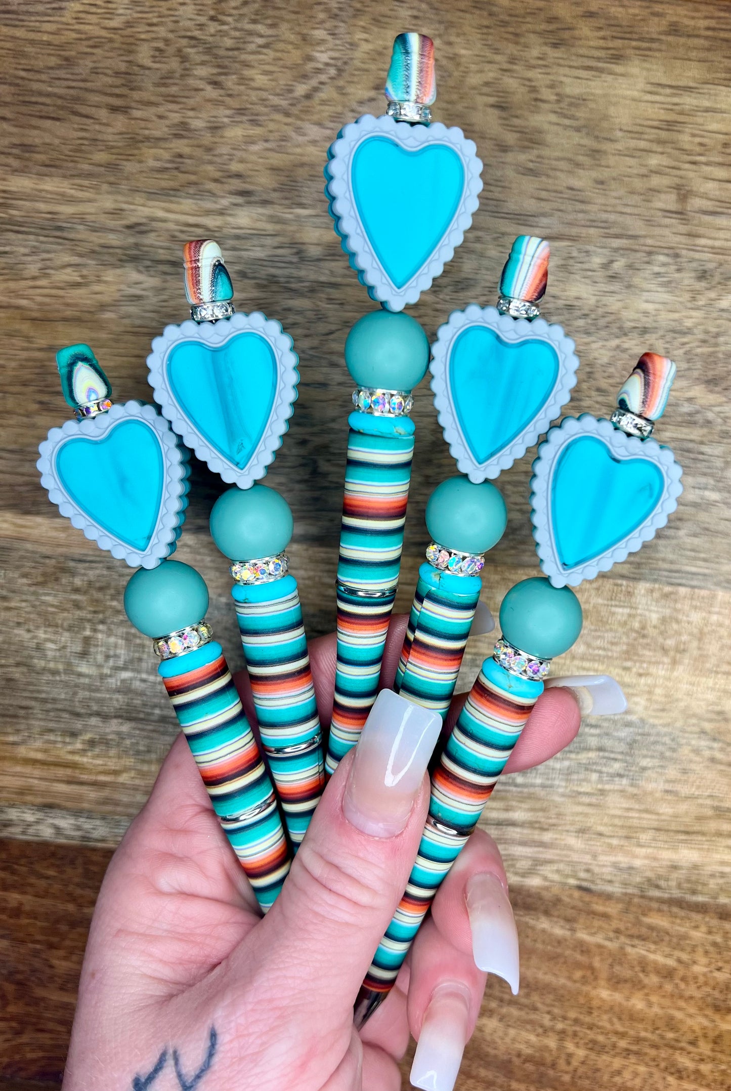 Serape turquoise concho heart