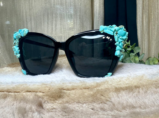 Clustered turquoise sunglasses