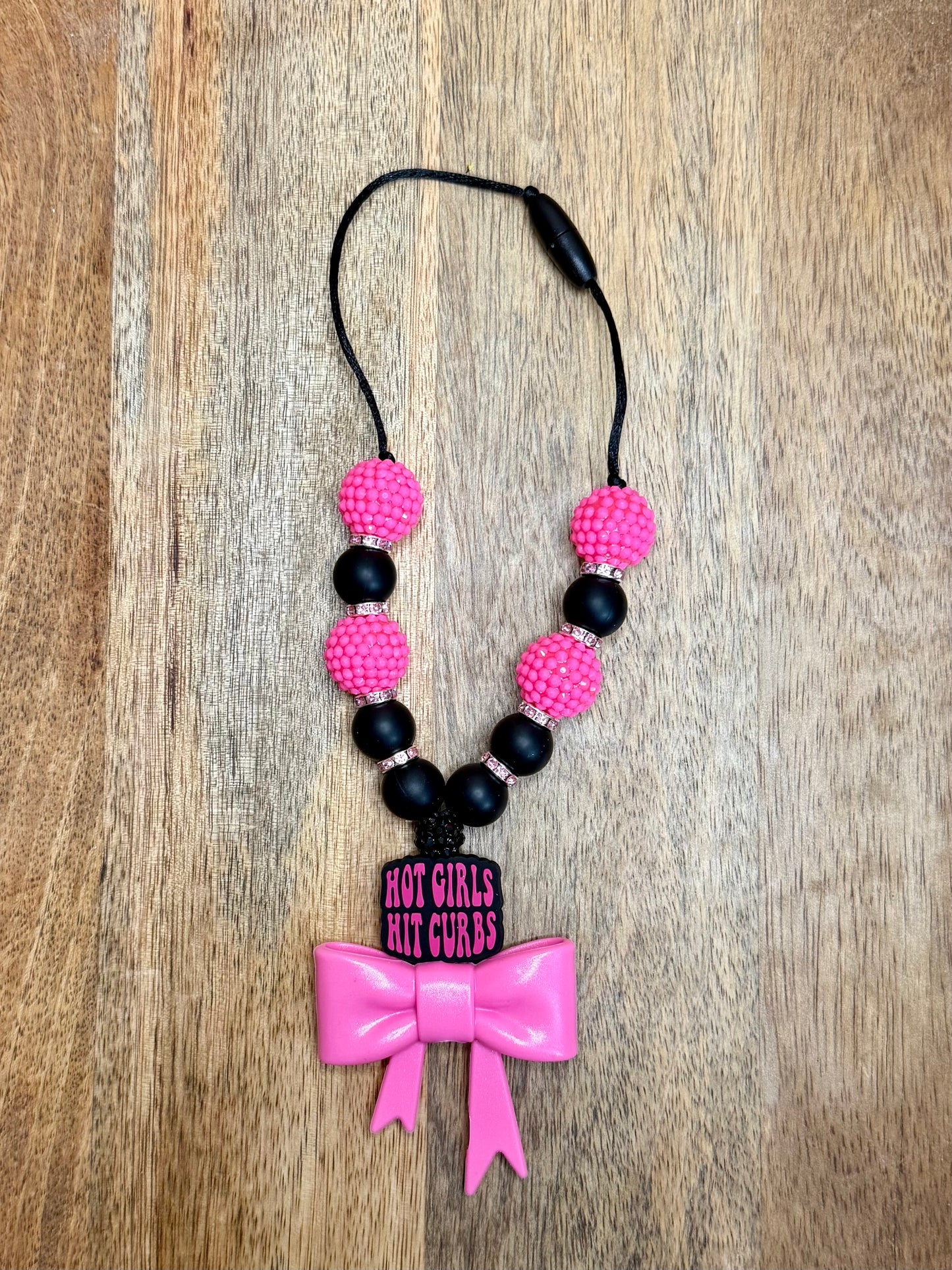 Hot girls hit curbs chunky boujee&bling bow carcharms charm