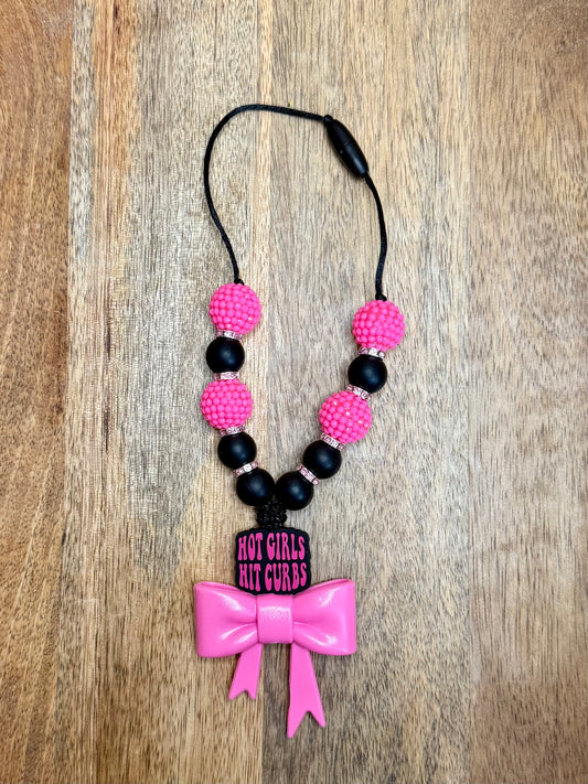 Hot girls hit curbs chunky boujee&bling bow carcharms charm