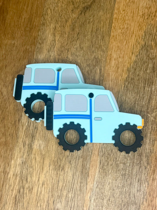 Baby blue bronco teether