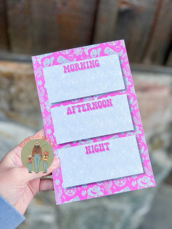Disco cowgirl magnetic note pad