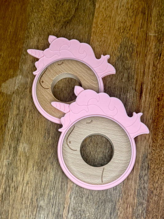 Unicorn beechwood teether