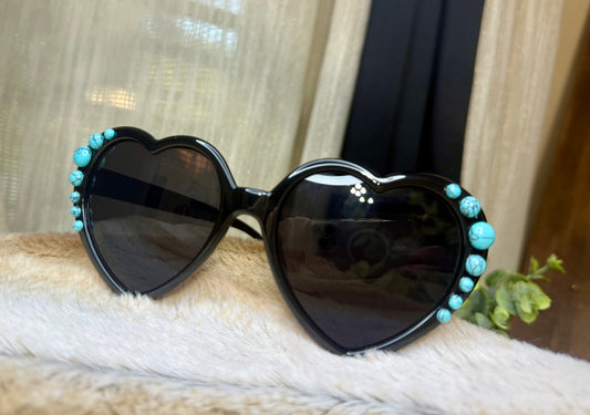 Heart turquoise sunglasses