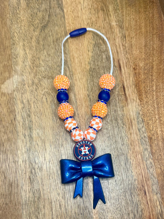 Astros chunky boujee&bling bow carcharms charm
