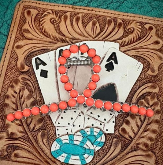 Orange stone claw clip