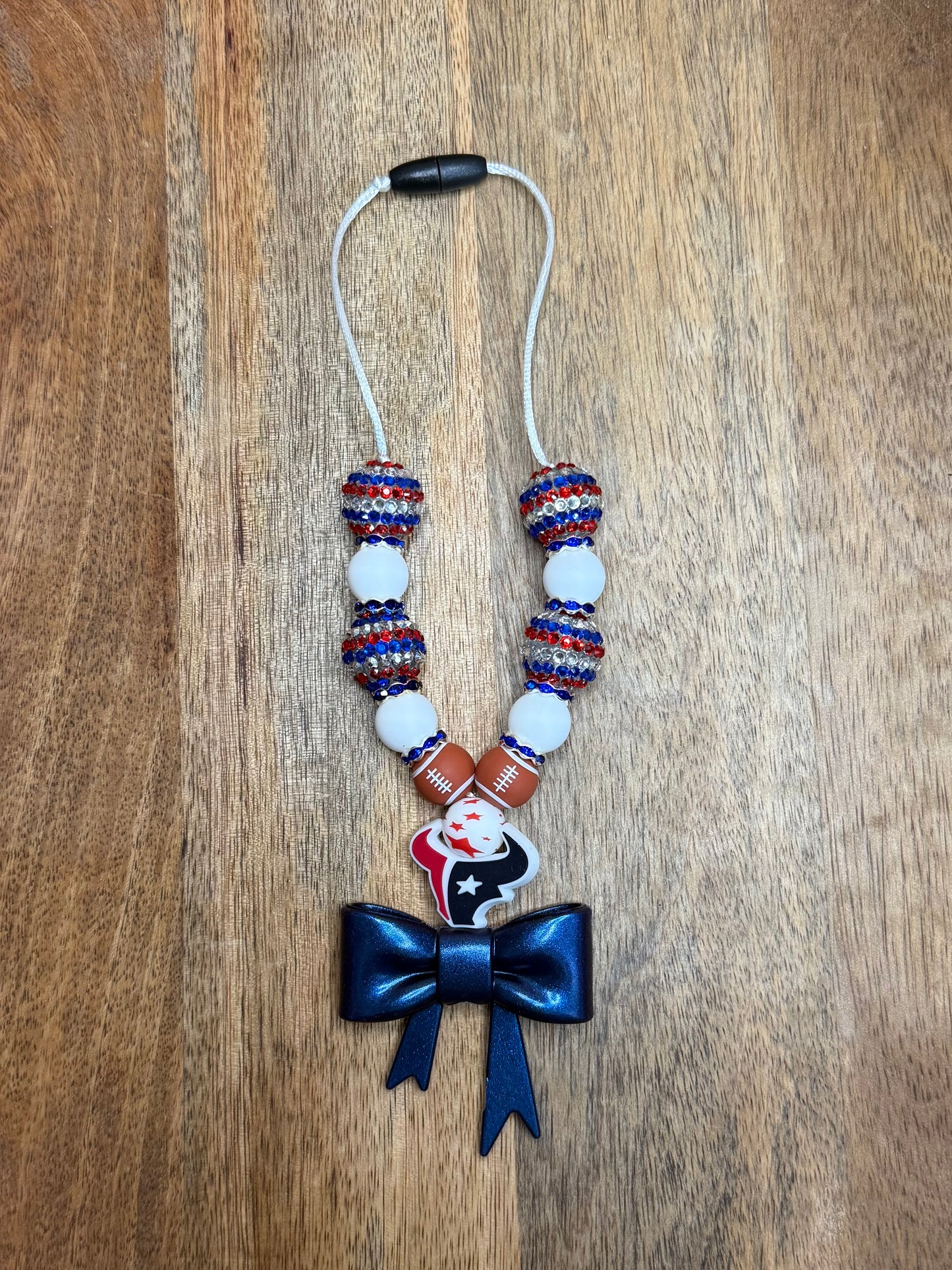 Texans chunky boujee&bling bow carcharms charm
