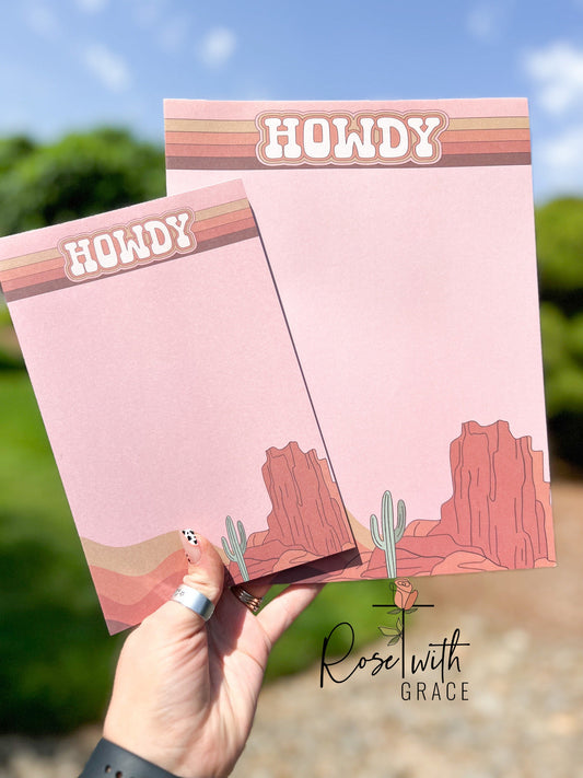 Howdy desert large note pad