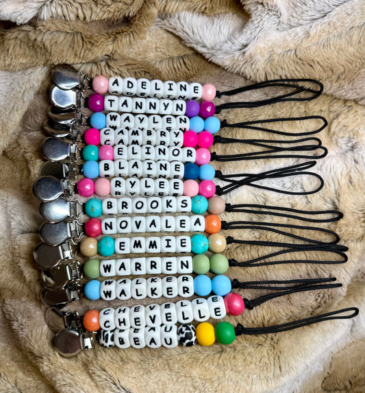 Custom name pacifier clips(read description!!)