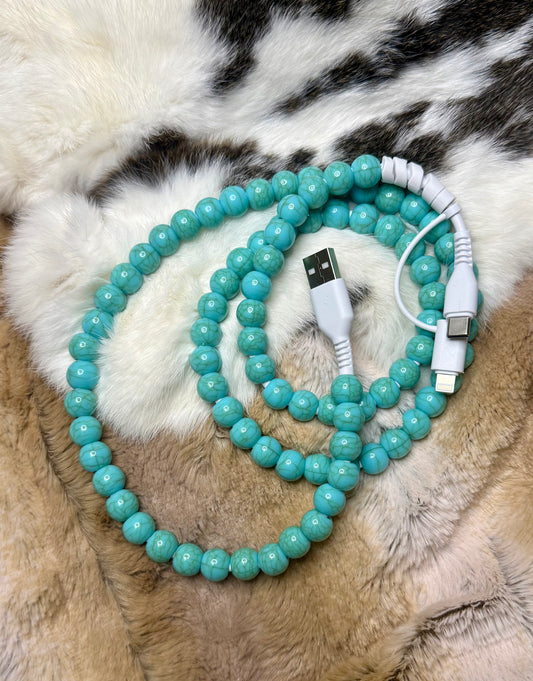 Turquoise stone power cord