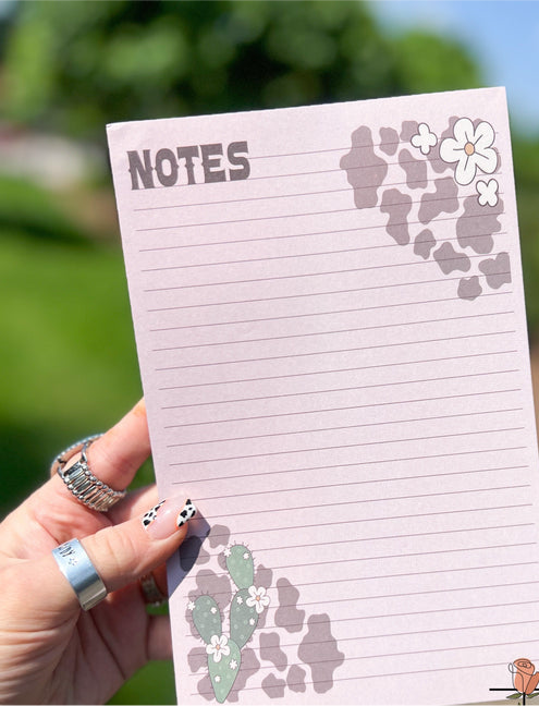 Cactus flower note pad