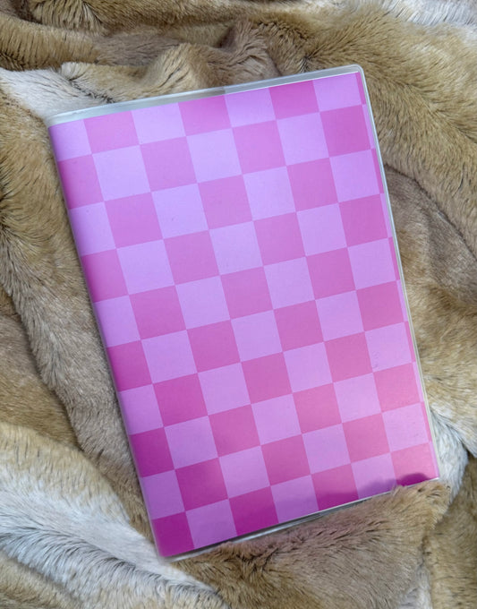 Pink checkered notebook