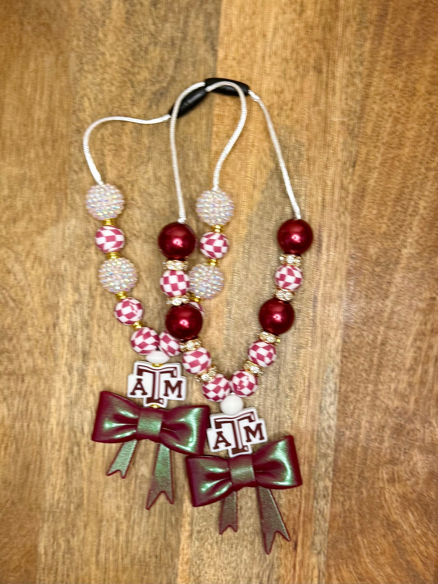 Gig em’ Aggies chunky boujee&bling bow carcharms charm