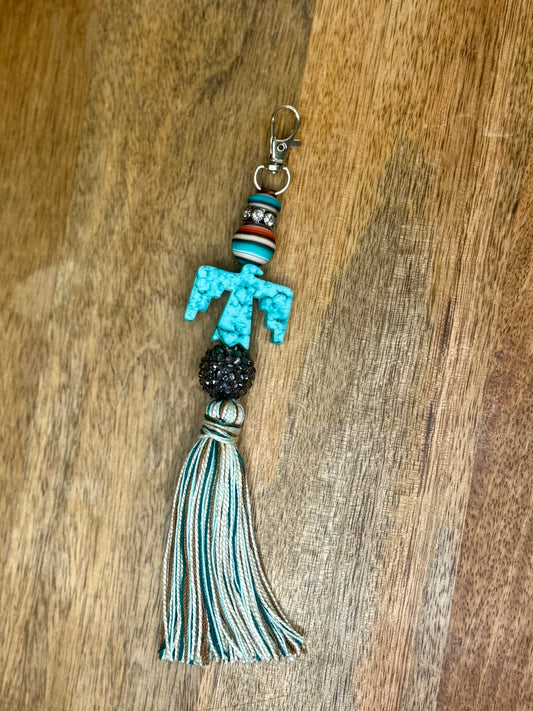 Turquoise Thunderbird keychain