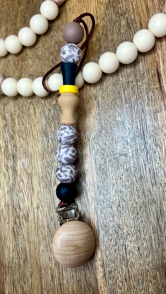 Call my duck call pacifier clip