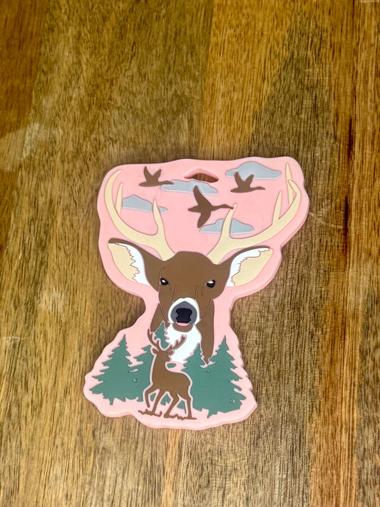 Pink deer teether