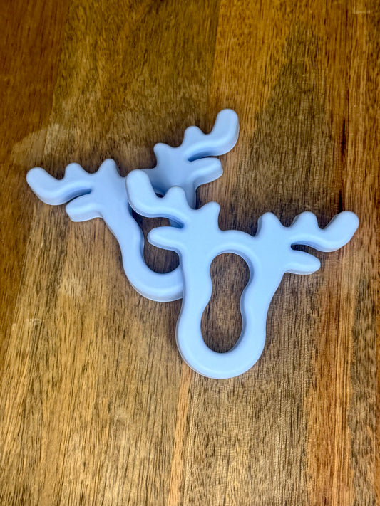 Baby blue antlers teether