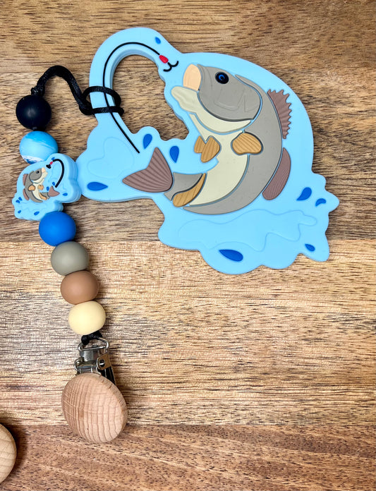 Big fish pacifier clip + matching teether