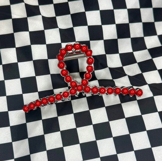 Red stone claw clip