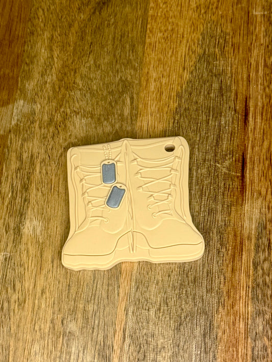 Combat boots teether