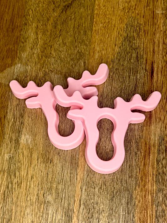 Pink antlers teether