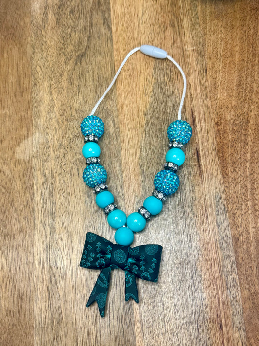 Turquoise tiny Conchos chunky boujee&bling bow carcharms charm