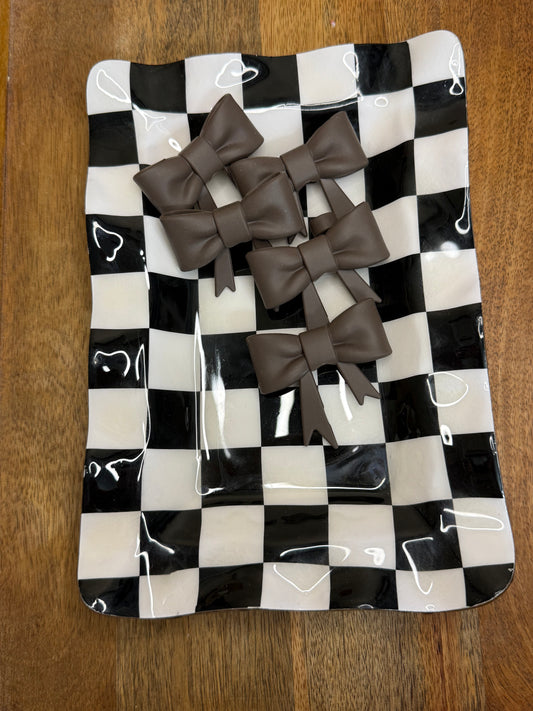 Brown bow topper / 4 count