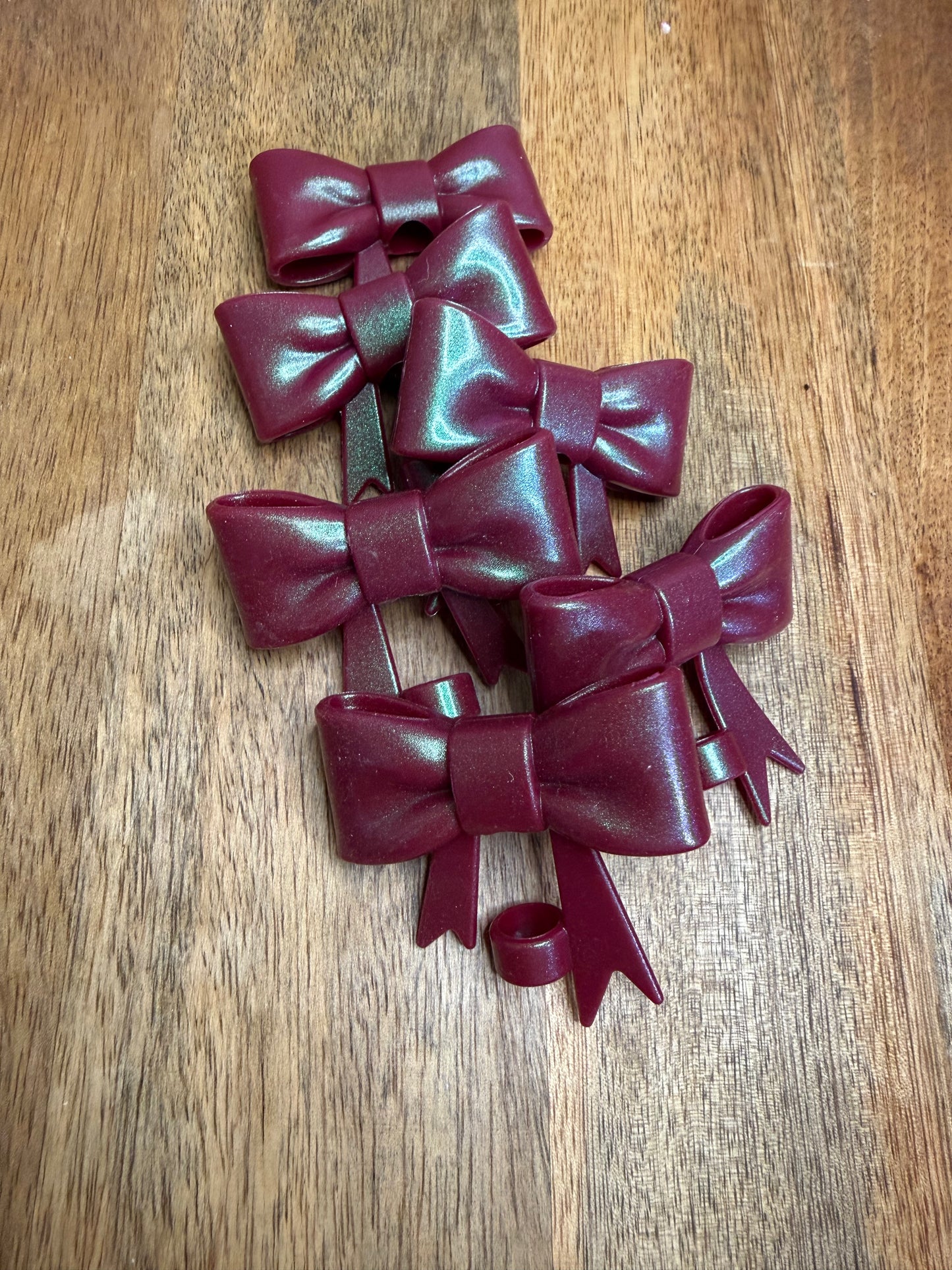 Opal maroon bow topper / 6 count
