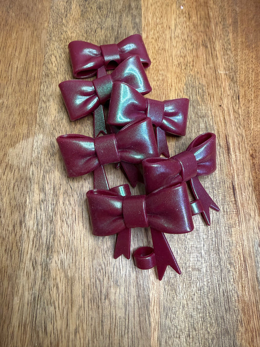 Opal maroon bow topper / 6 count