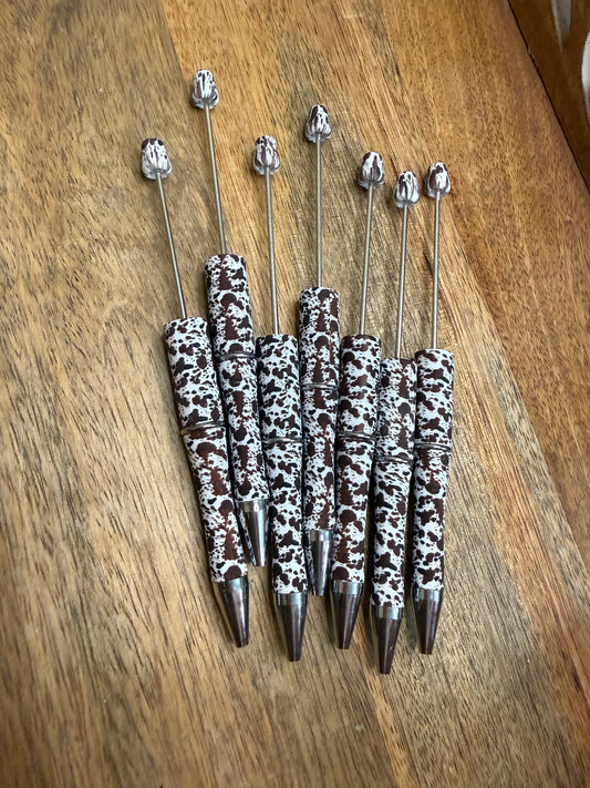 Brn&blk cowprint pen / 7 pack