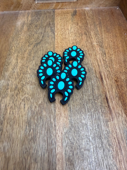 Turquoise concho focal - 5 count